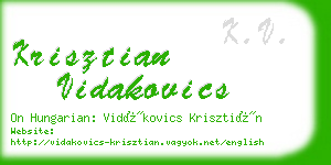 krisztian vidakovics business card